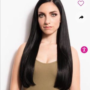 Donna Bella Jet Black 22inch Hybrid Weft Hair Extensions (1 Full Bundle)